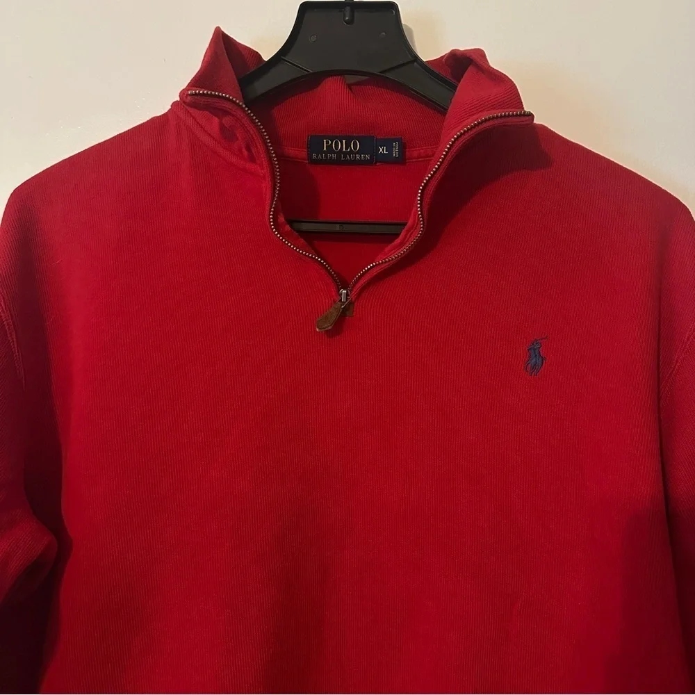 Polo Ralph Lauren Red Pullover 1/4 Zip Men XL
